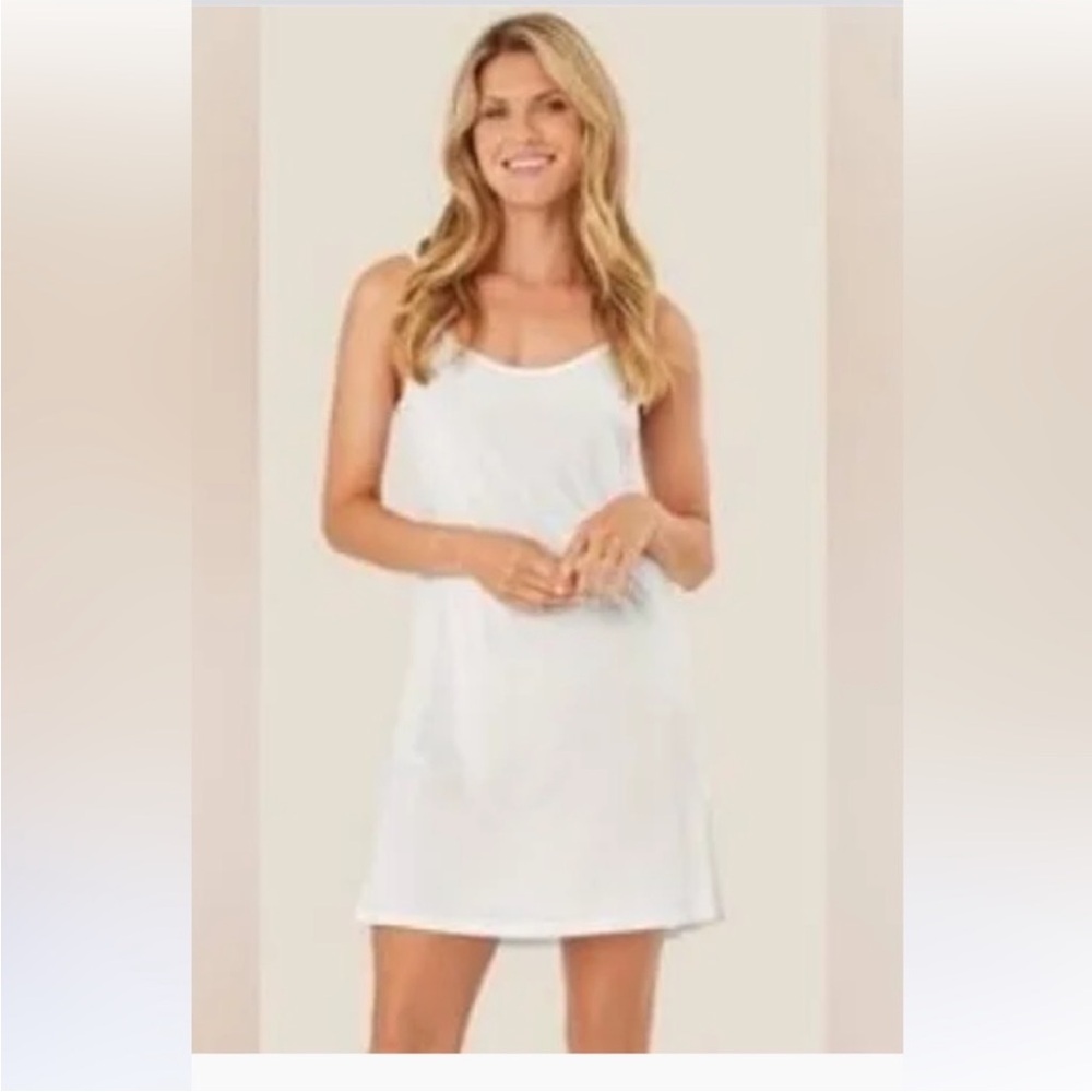 NWT Athleta Cream Sleep Calm Cool Silky Feel Slip Dress Sz Medium 
Sleep